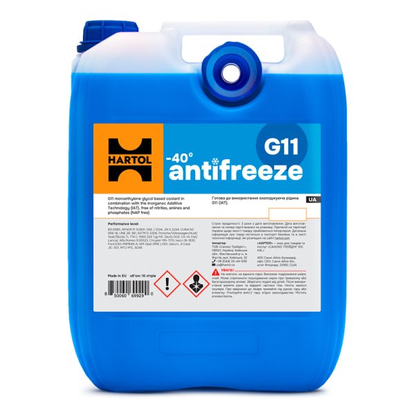 Антифриз HARTOL Antifreeze G11 -40C Blue (10 л)