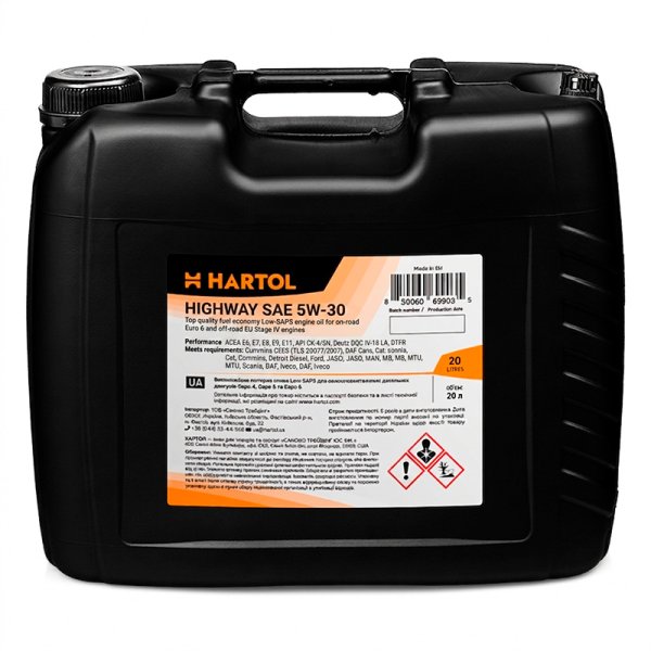 Олива моторна енергоощадна HARTOL Highway SAE 5W-30 (20 л)